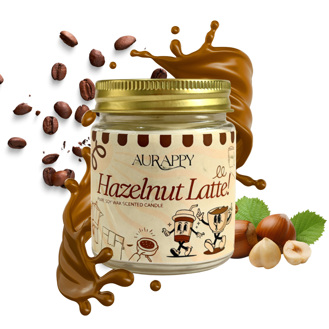 Aurappy Latte soy wax scented candle β creamy coffee latte fragrance India
