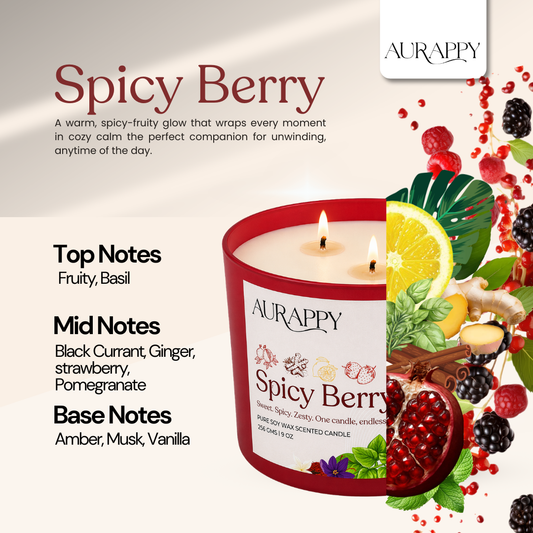 Spicy Berry 3-Wick Scented Candle