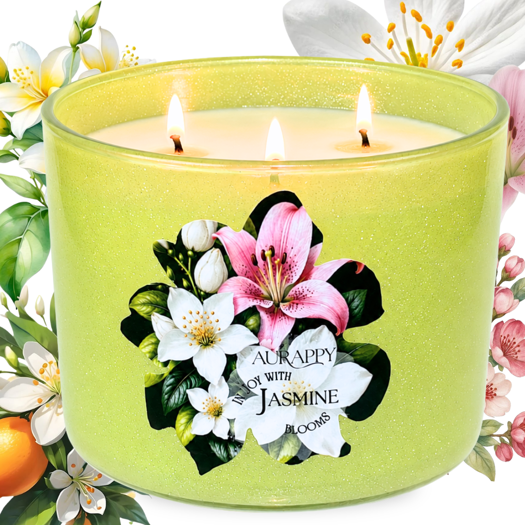 Jasmine Blooms 3-Wick Sparkle Jar Scented Candle