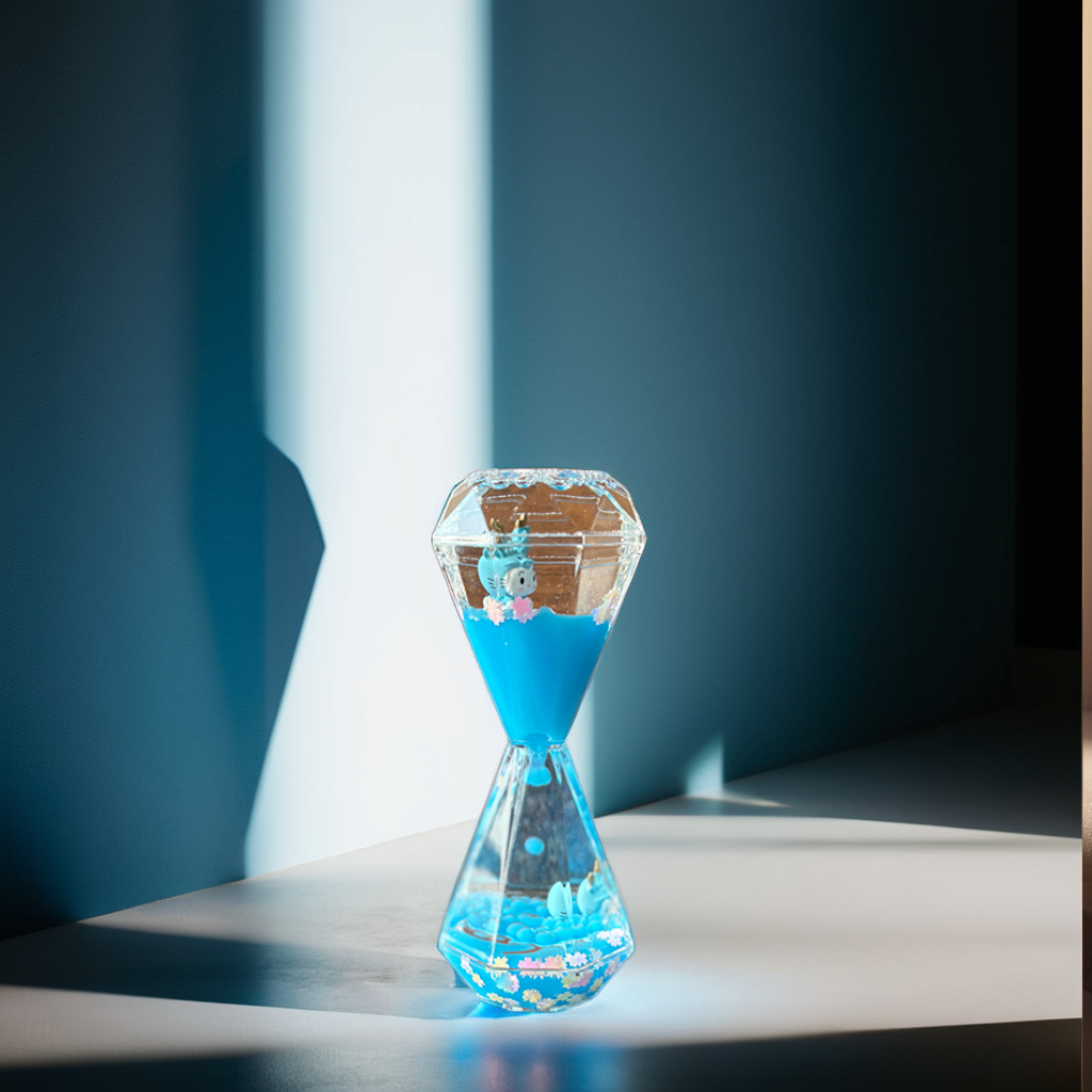 Mesmerizing Hourglass Two Minutes Timer with Droplet Movement for Stylish Home Décor, and Desk Accents