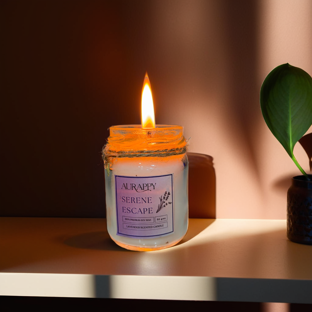 Aurappy Pure Soy wax cute Jar Candle |50 grams| Burn time 10 Hours