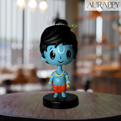 Shree Krishna Bobblehead: Handcrafted Spiritual Charm for Any Space