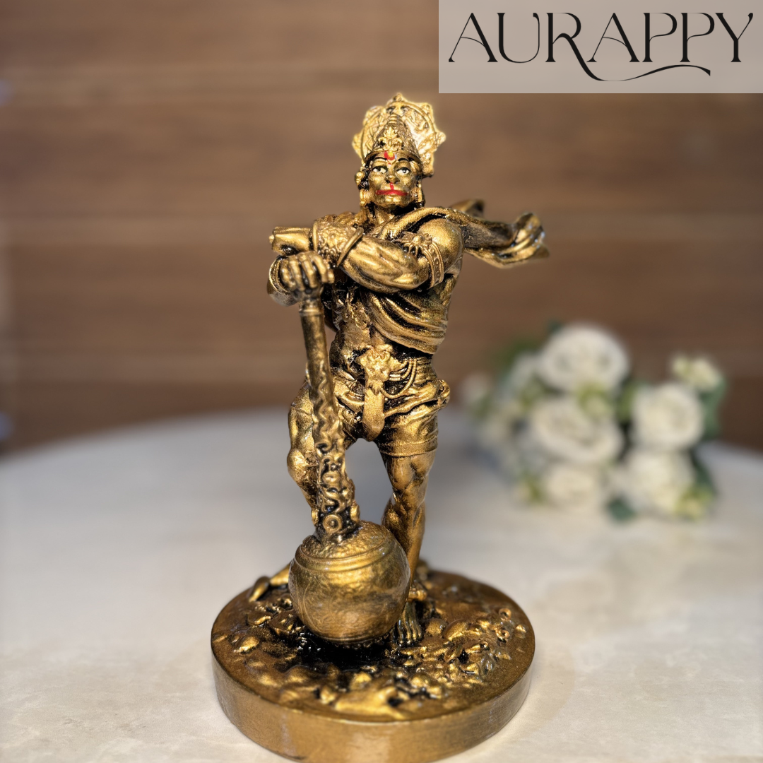 Gold-Toned Hanuman Resin Showpiece