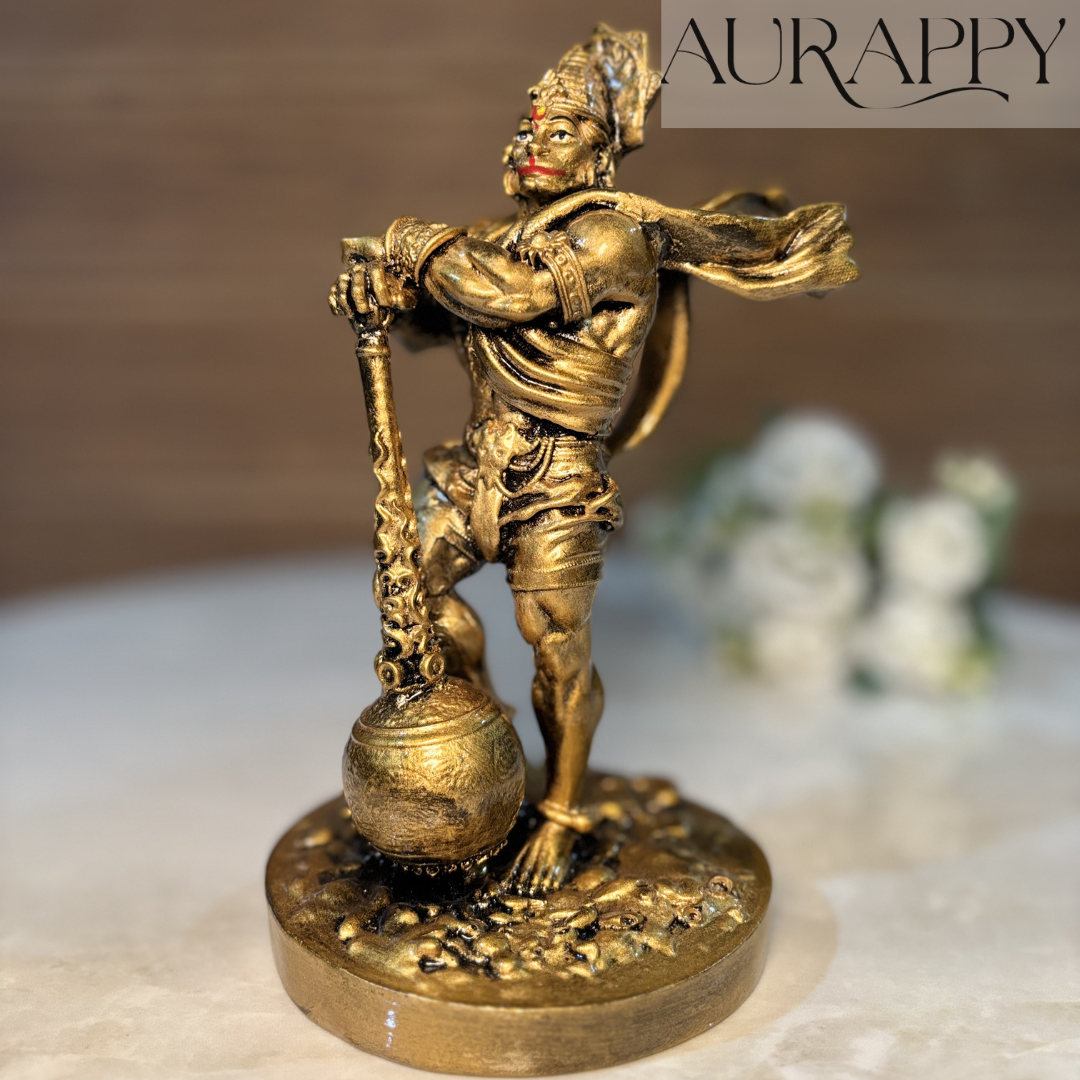 Gold-Toned Hanuman Resin Showpiece