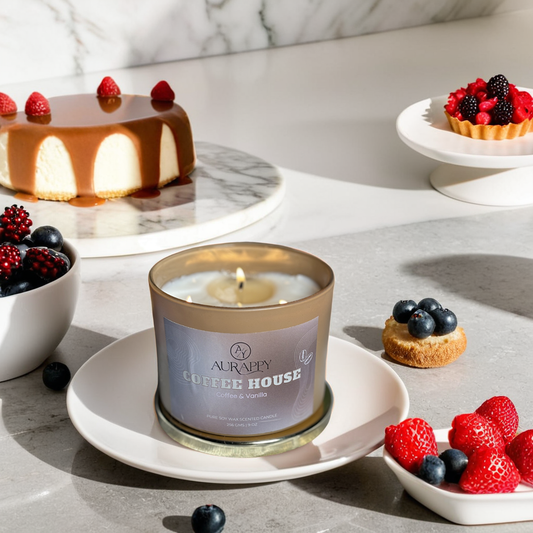 Aurappy luxury roasted coffee and vanilla 3-wick candle, crafted with natural soy wax and premium essential oils, offers a rich, long-lasting home fragrance experience. Blending the warmth of roasted coffee with creamy vanilla, this natural scented candle is perfect for home décor, wellness rituals, festive gifting, and Diwali gift hampers. A top-selling aroma product from India’s best home fragrance brand, ideal for those who love cozy, comforting fragrances.