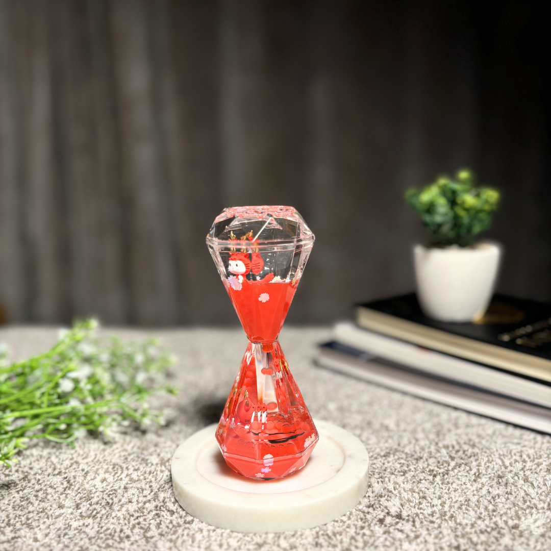 Mesmerizing Hourglass Two Minutes Timer with Droplet Movement for Stylish Home Décor, and Desk Accents