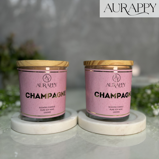 Champagne pure Soy Wax Scented  Candles jar Set Of 2