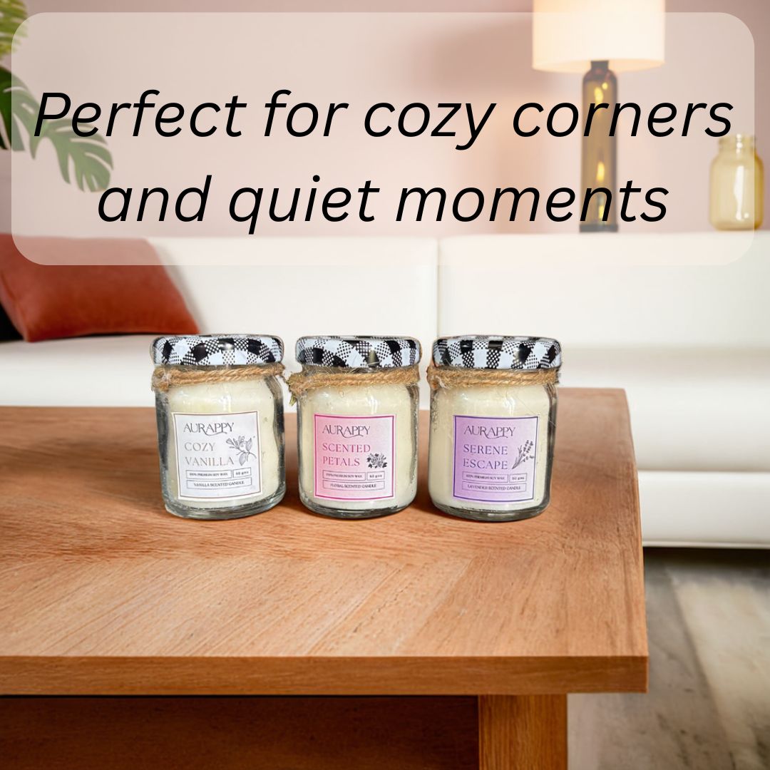 Cute Jar candle set (Pack of 3)
