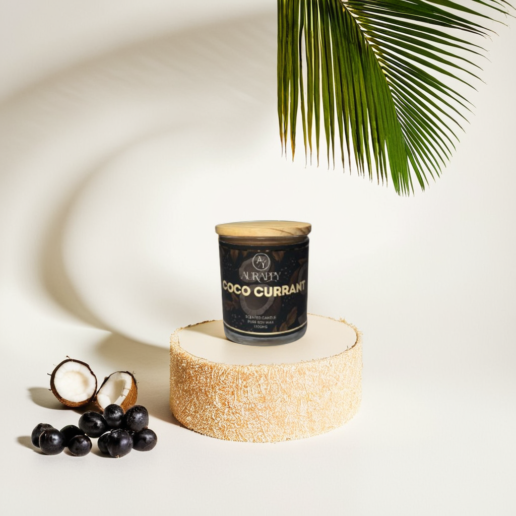 Coco currant candle with coconut & black currant