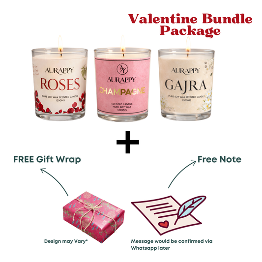 Valentine Candle Gift Set – Single Wick Scented Candles Bundle | Aurappy