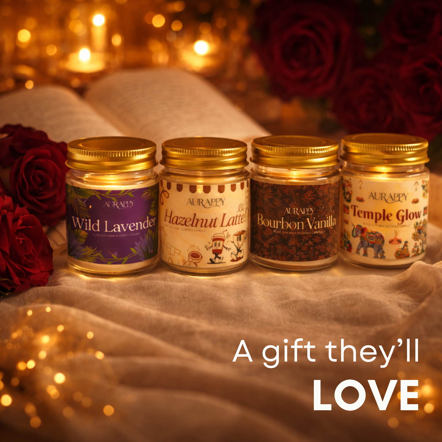 Scented candle set of 4