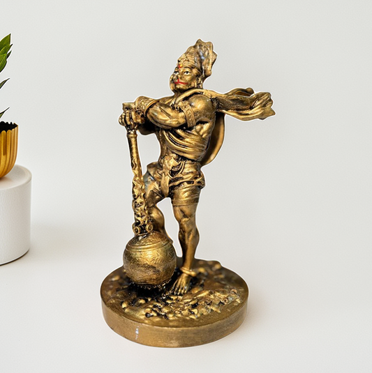 Gold-Toned Hanuman Resin Showpiece
