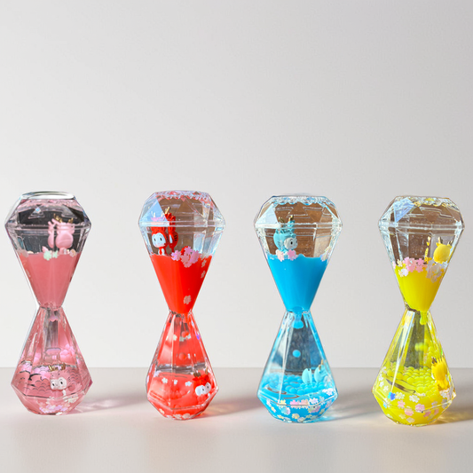 Aurappy Mesmerizing Hourglass Two Minutes Timer featuring soothing droplet movement, perfect for stylish home décor and elegant desk accents  buy this unique timer online ideal as an hourglass 2 minutes time
