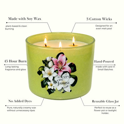 Jasmine Blooms 3-Wick Sparkle Jar Scented Candle