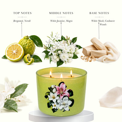 Jasmine Blooms 3-Wick Sparkle Jar Scented Candle
