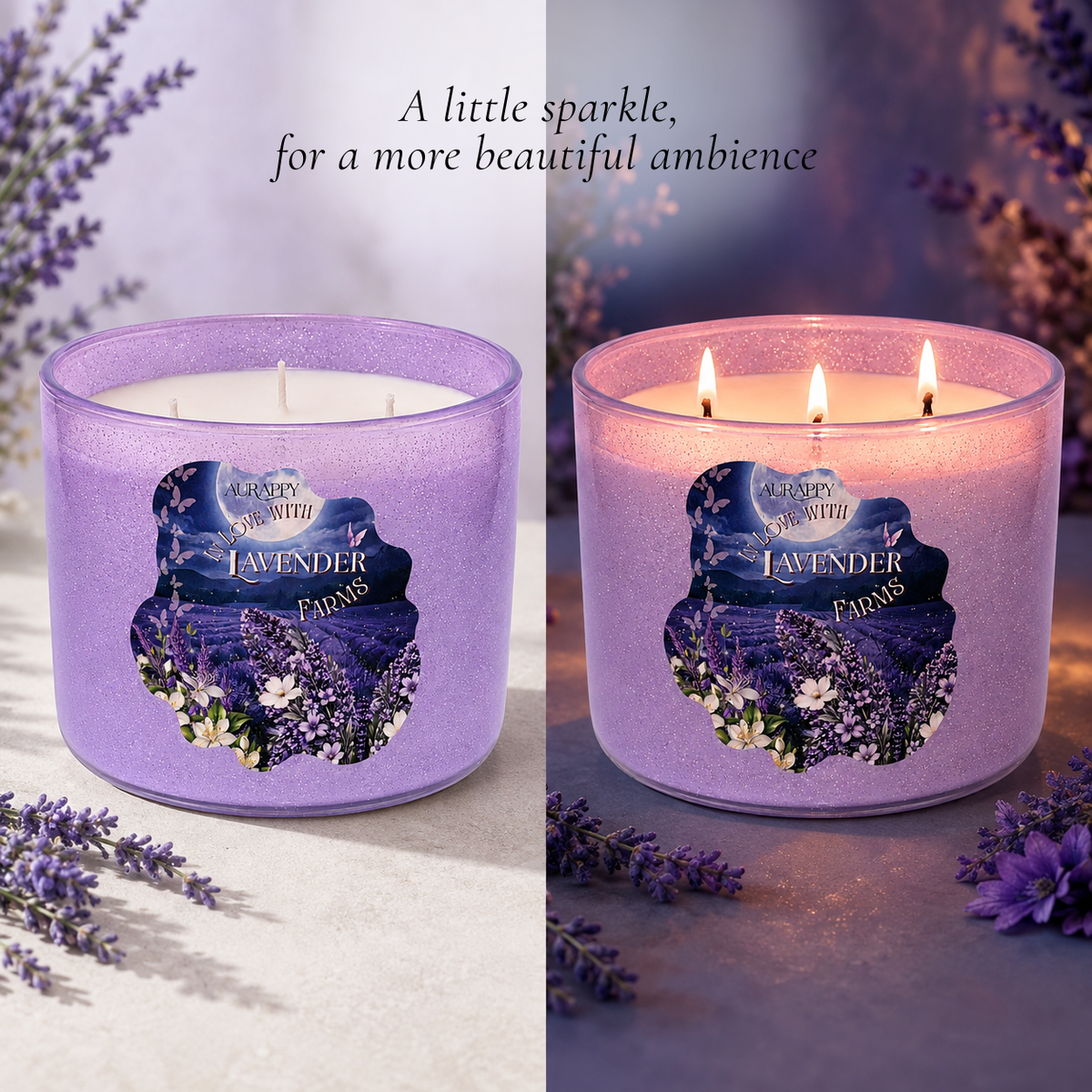 Lavender Farms 3-Wick Sparkle Jar Scented Candle