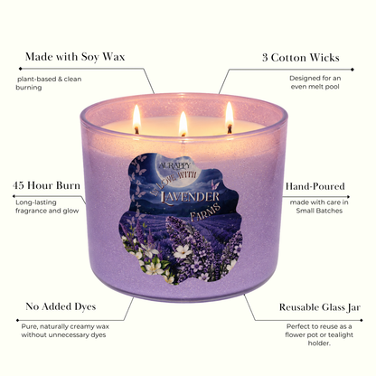 Lavender Farms 3-Wick Sparkle Jar Scented Candle