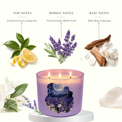 Lavender Farms 3-Wick Sparkle Jar Scented Candle