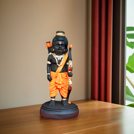 AURAPPY Ram Lalla Ayodhya Resin Idol Statue Showpiece Murti for Home Decor, House Mandir Temple & Gift Gifting Items | 19cms Height