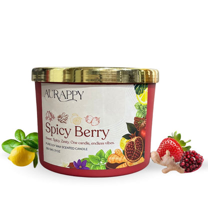 Spicy Berry 3-Wick Scented Candle