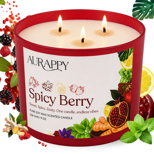Spicy Berry 3-Wick Scented Candle