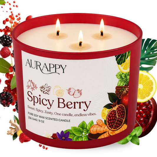 Spicy Berry 3-Wick Scented Candle