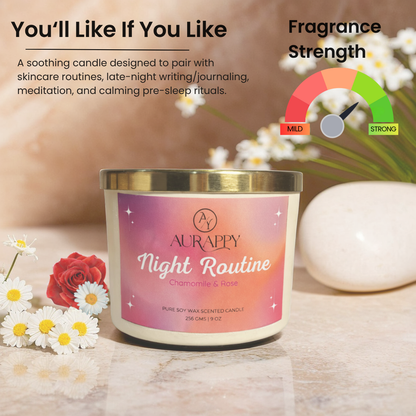 Aurappy Night Routine candle ideal for – bedtime meditation sleep relaxation India