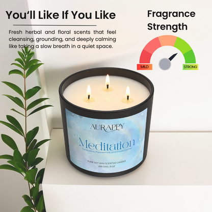 Aurappy Meditation candle ideal for – yoga meditation mindfulness relaxation India